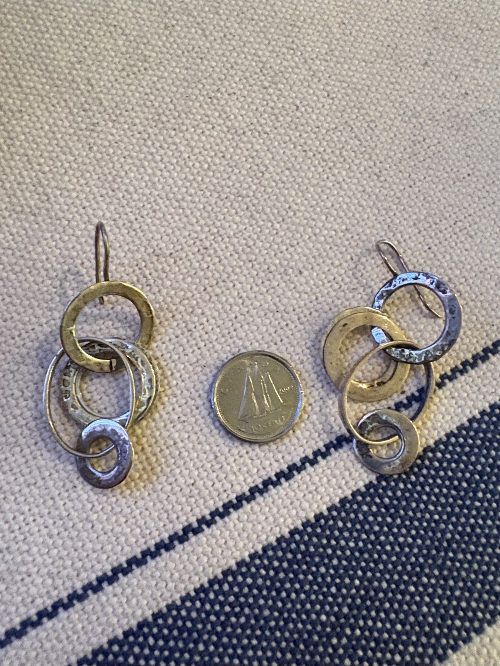 Silver Linked Circle Drop Earrings